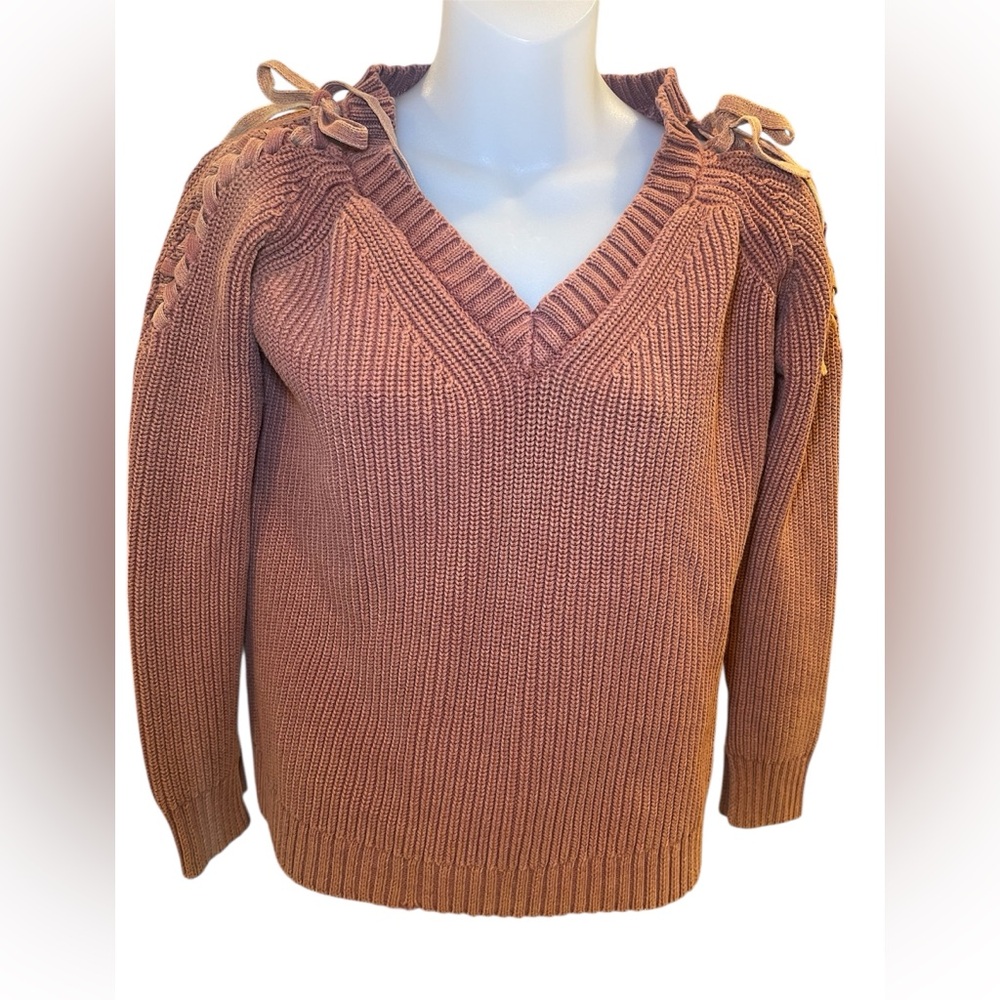 DO+BE Women's V-Neck Sweater - Dusty Pink